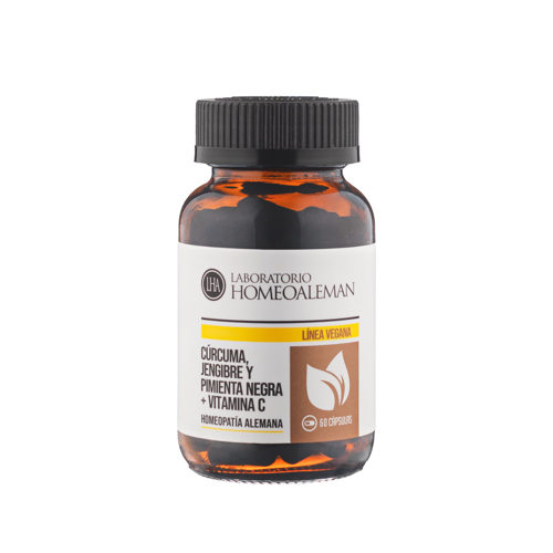 CURCUMA + PIMIENTA NEGRA, con Jengibre y Vitamina C- Homepatia Alemana- 60Capsulas - Imagen 3