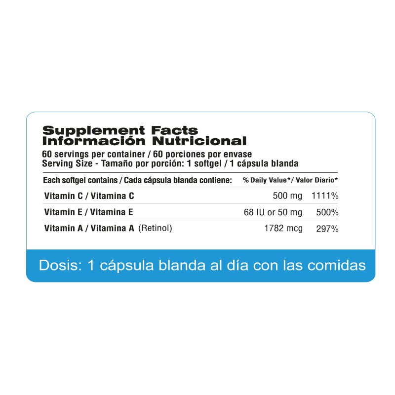 ANTIOXIDANT C+E+A - 60 Capsulas. Qualivits - Imagen 3