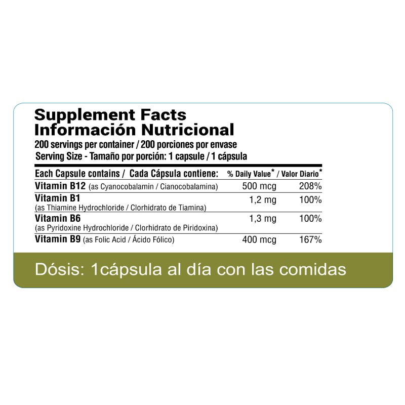 VITAMINA B12 PLUS 500mcg- Qualivits- 200 capsulas. - Imagen 3