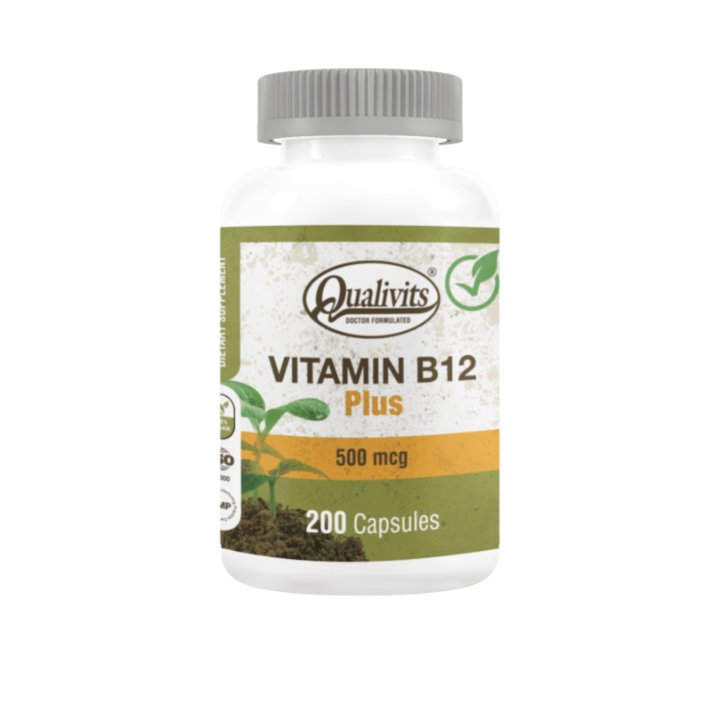 VITAMINA B12 PLUS 500mcg- Qualivits- 200 capsulas. - Imagen 4